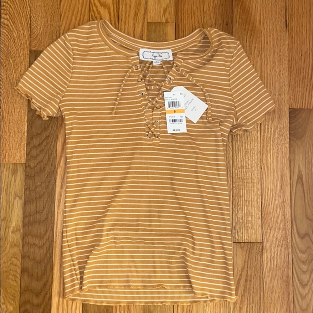 Orange and White Striped T-shirt